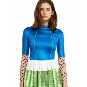 Marine Serre 🌙 Avant-garde Blue Black Moon Top